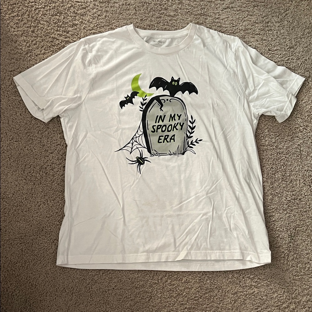 White Halloween Graphic T-Shirt